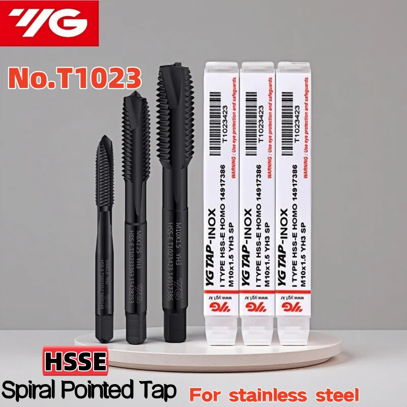 1PCS South Korea JIS YG Stainless Steel Spiral Fluted Tap M2-M30 INOX Black Spiral Pointed Tap T1023/T1191