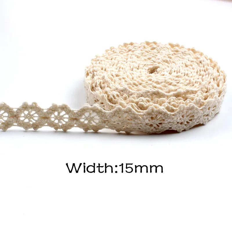 2/5Yards Beige Lace Fabric Sewing Tulle Cotton Embroidered Trims DIY Handmade Crafts Ribbon Materials Crocheted Lace Accessories