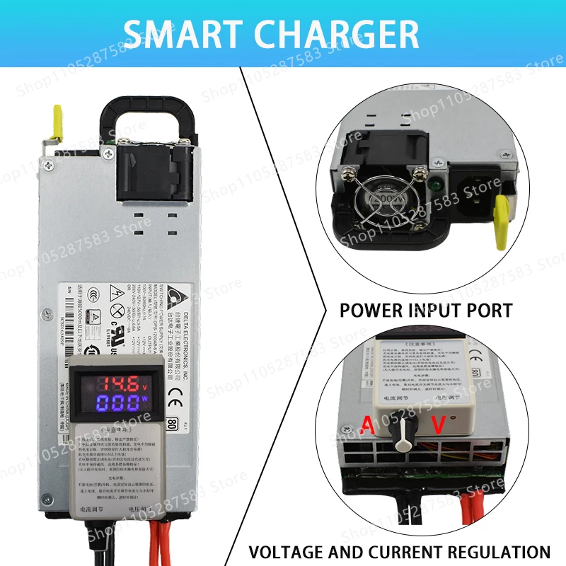 12V 100A Car Battery Charger 60a 80A for LiFePO4/Lithium Batteries12.6V/14.6V 40a 50a Car Fast Charge High Power Adapte Display - view 2