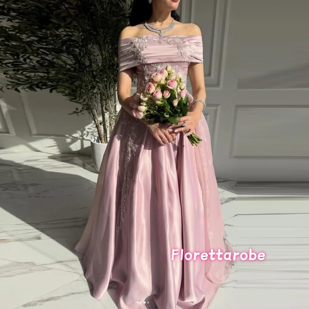Customized Gorgeous Evening Dresses Off the Shoulder Appliques Beaded Sequins Prom Dress  A-Line Long  Luxury Party Gowns