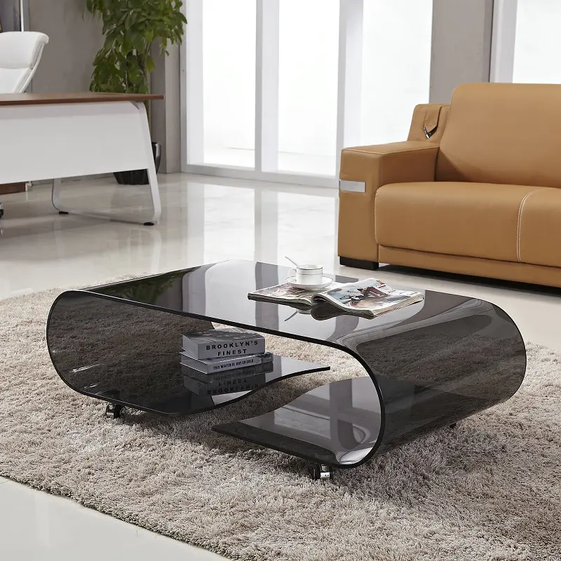 طاولات القهوة السوداء الاسكندنافية الاكريليك عالية الجودة الضيقة مصمم طاولات القهوة ديكور الحديثة ميسا دي سنترو سالا أثاث المنزل #1