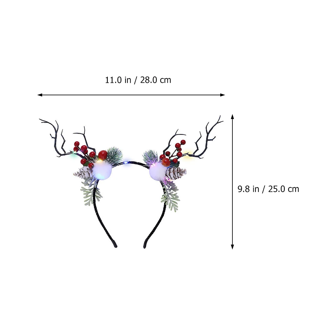 

Glowing Reindeer Antler Headband Christmas Light Hair Accessory Fun Party Costume Stage Performance Wear Durable Premium