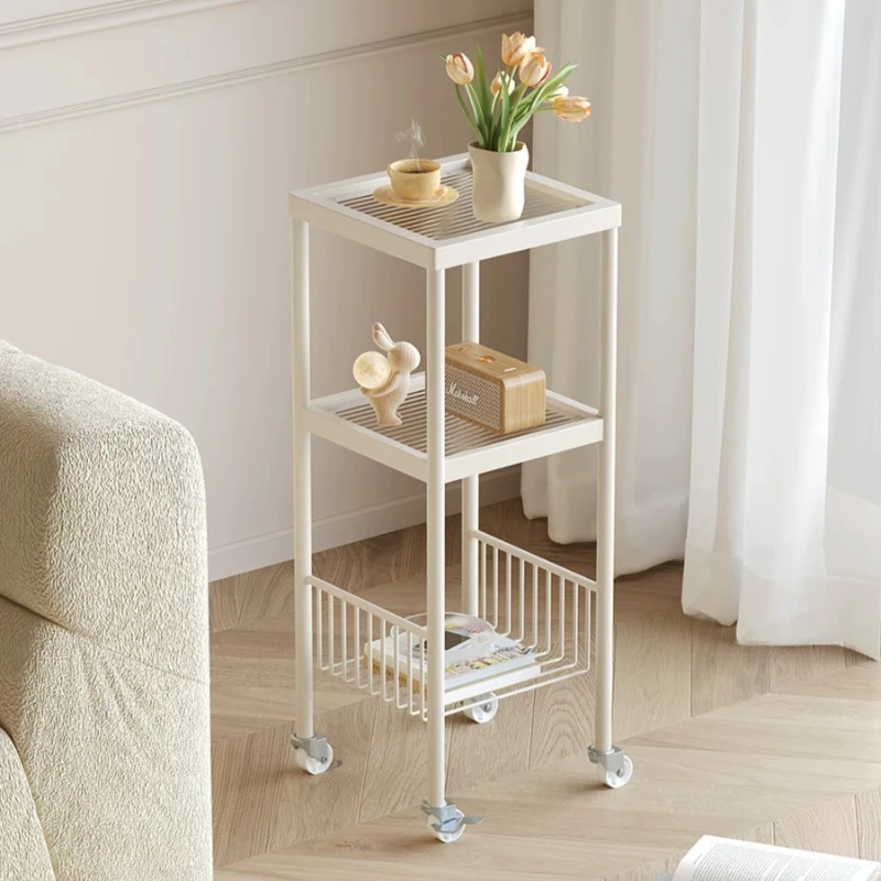 Glamour Modern Side Table Glass Metal Frame Minimalist Nordic Side Table White Storage Mesas De Centro Para Sala Furnitures