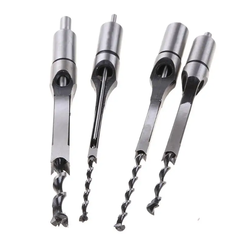 Durable Square Hole Drill Bits 6.4/8/9.5/12.7mm Portable Woodworking Mortising Chisel Adapter For DIY Woodworking Drilling Tools