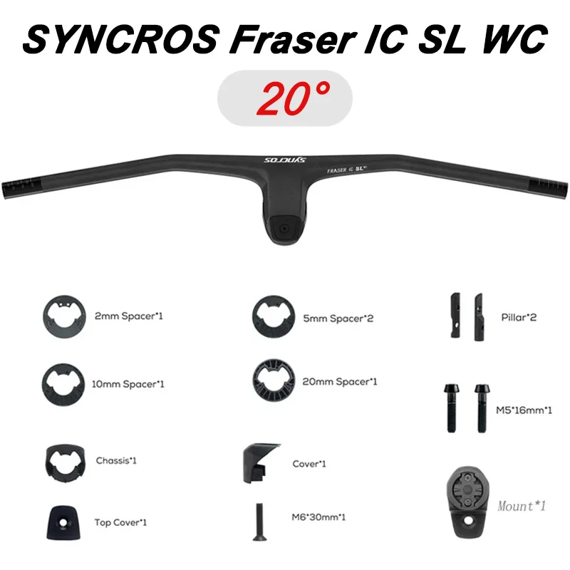 

SYNCROS Fraser IC SL WC -20° Full Carbon MTB Suspension Handlebar Stem70/80/90/100mm Width700-780MM With Mount Bike Accessorie