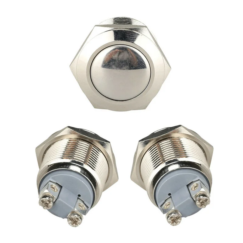 

Silver Car Control 19mm 12V Momentary On/Off Metal Cool Push Button Switch Waterproof Car Tuning Spare Parts Car Products