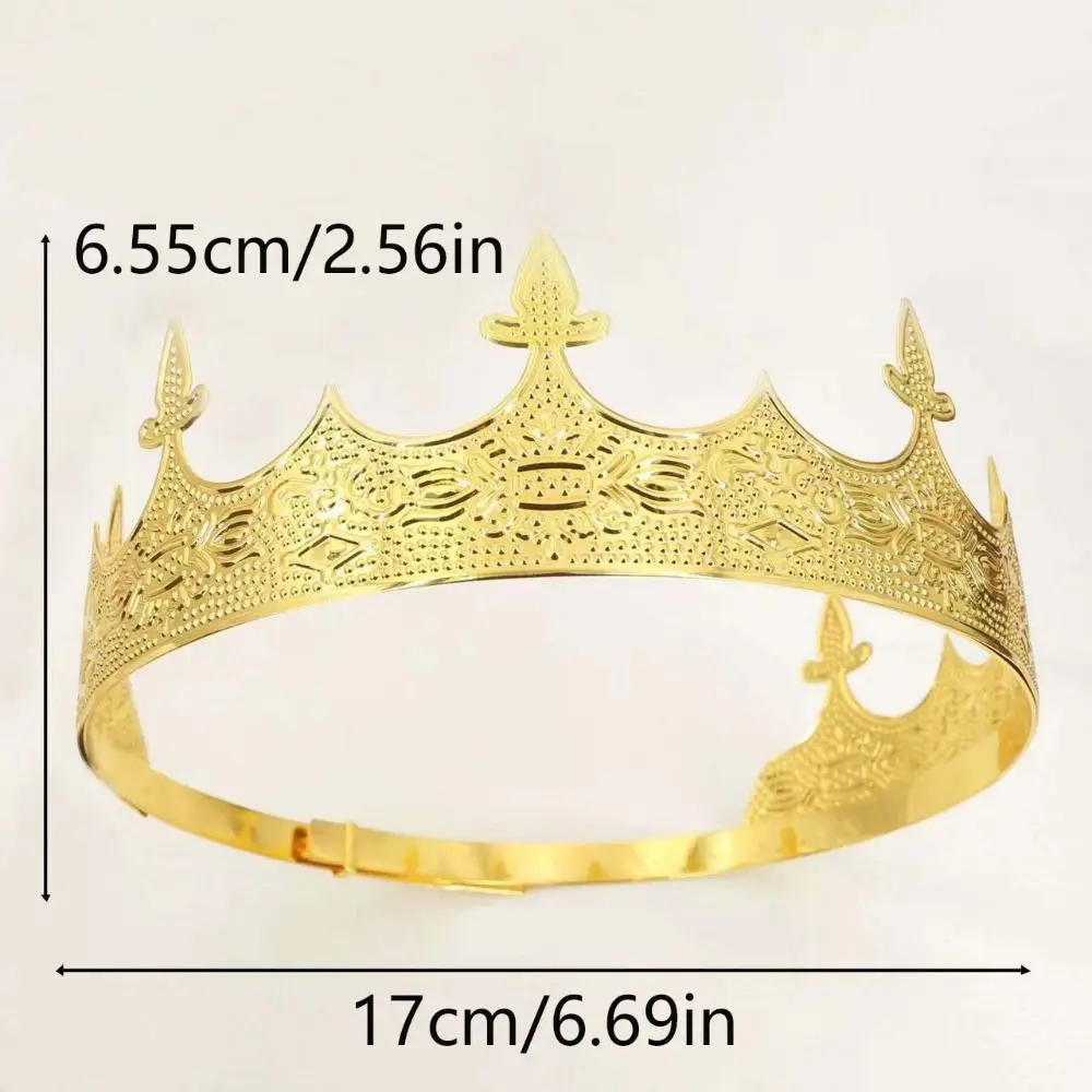 Retro Bar Mitzvah King Crown Hair Hoop fascia Prince Crowns Western Cosplay Pros Round diademi ornamenti per capelli