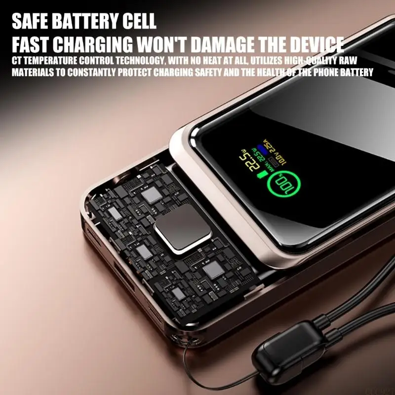 B03F ABS Battery Storage Case With LED Light Digital Display DIY Excluding Battery