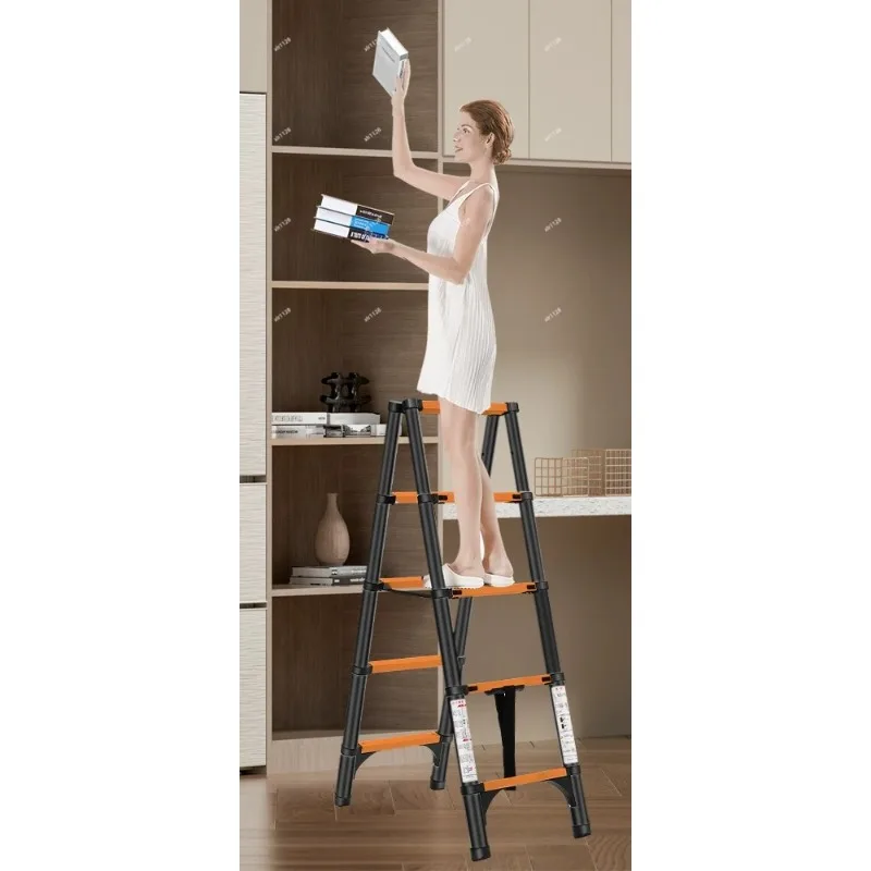Thickened Portable Extension Ladder Indoor Foldable Herringbone Climbing Ladder