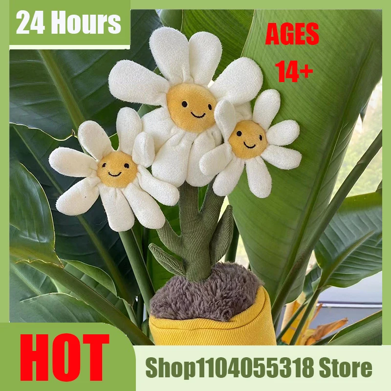 

Jellycat With Tags Jellycat Fun Little Daisy Potted Plant Doll New Birthday Gift Plush Stuffed Toy Birthday Holiday Cute Room