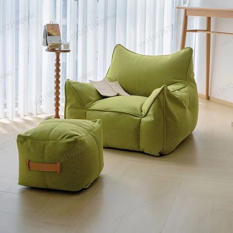 Living Room Bean Bag Sofas, Relax Bedroom Lazy Sofa, Fluffy Comfortable Bean Bag Sofa, Single Person Chairs with Foot Pedal