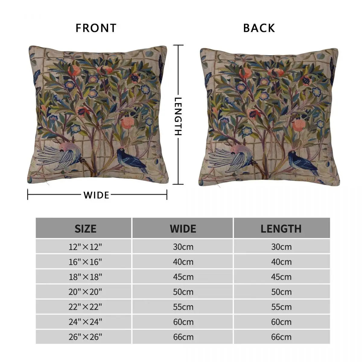 William Morris Kelmscott Trellis Square Pillowcase Polyester Linen Velvet Printed Decorative Pillow Case Bed Cushion Cover 18