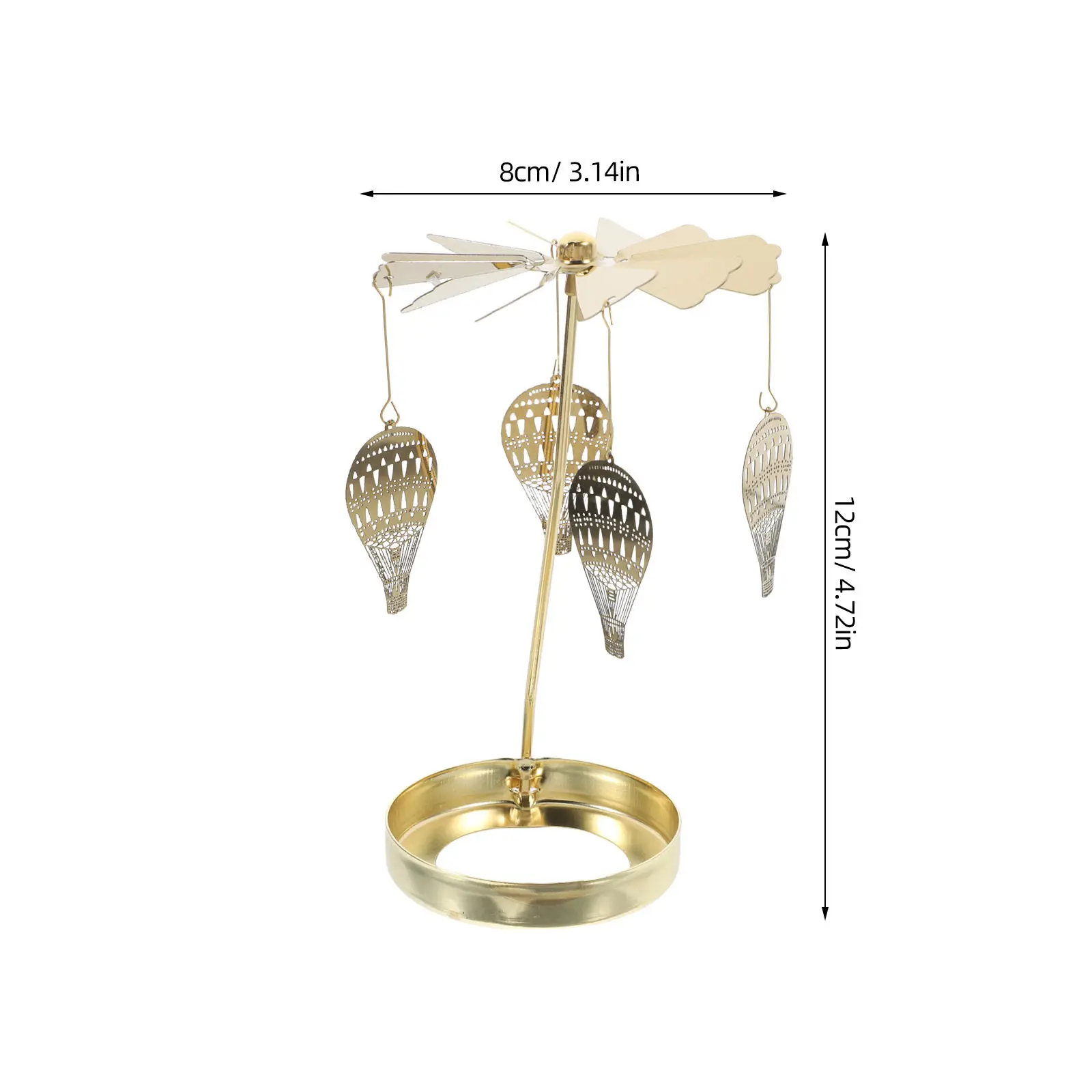 Rotating Metal Holder Spinning Tealight Stand Romantic Dinner Decor Table Centerpiece Automatic Rotation Stainless Steel view 2
