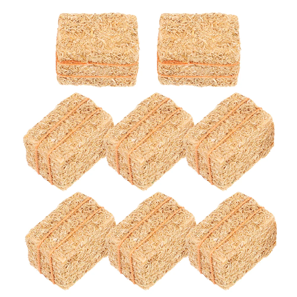 

8 Pcs Dollhouse Farm Decoration Miniature Prop Hay Bale for Crafts Stack Ornament Party Adorn