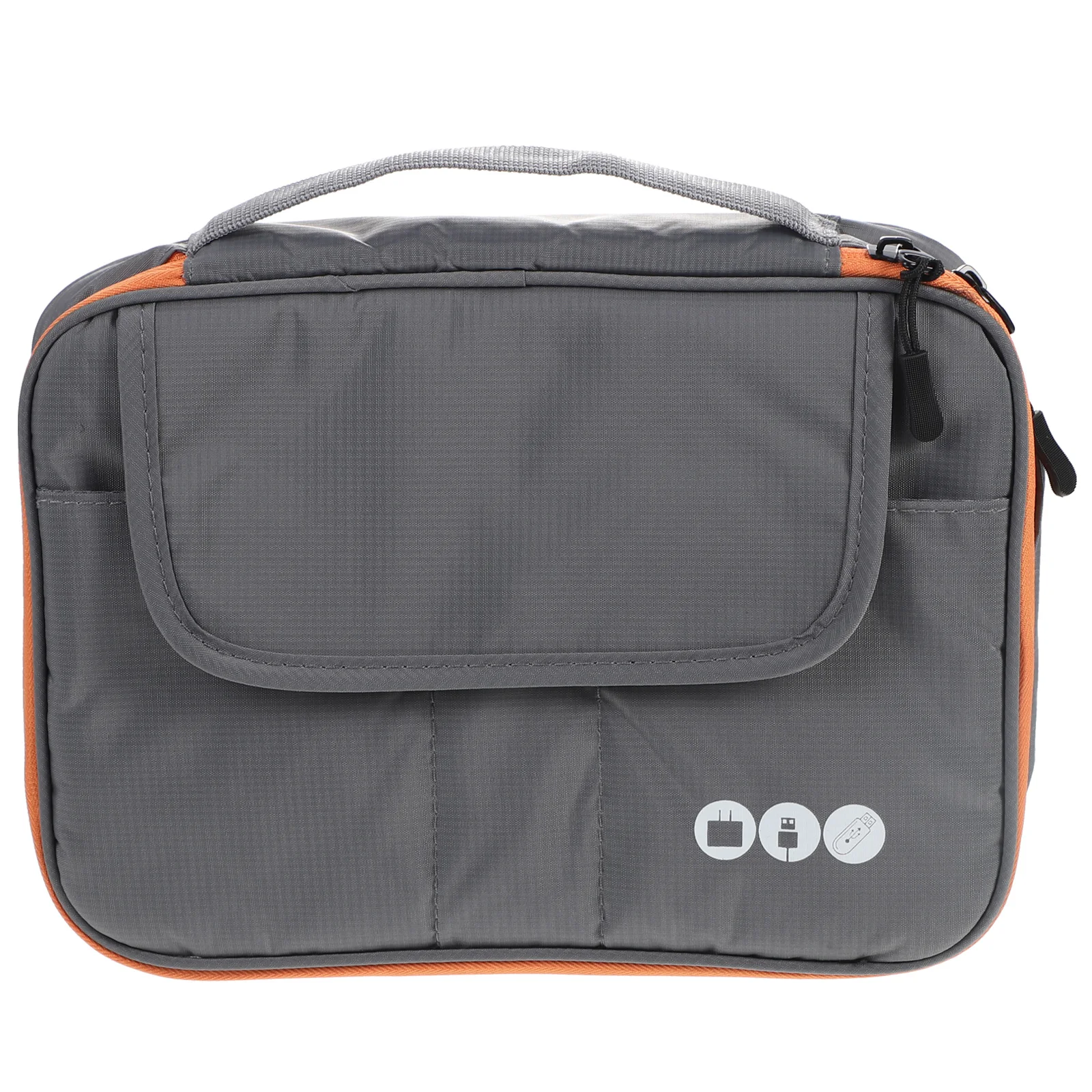 

Digital Storage Cable Organizer Bag Grey Portable Travel Wire Earphone Holder Polyester Material Longevity Durability