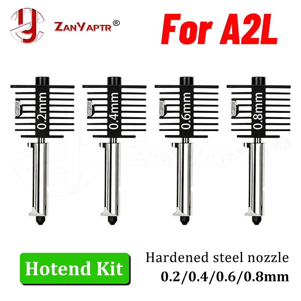 

For Bambu Lab A2L Hotend Assembly Complete Print Head Kit Stainless Steel Nozzle 0.2 0.4 0.6 0.8mm Quick Release Hotend 300℃