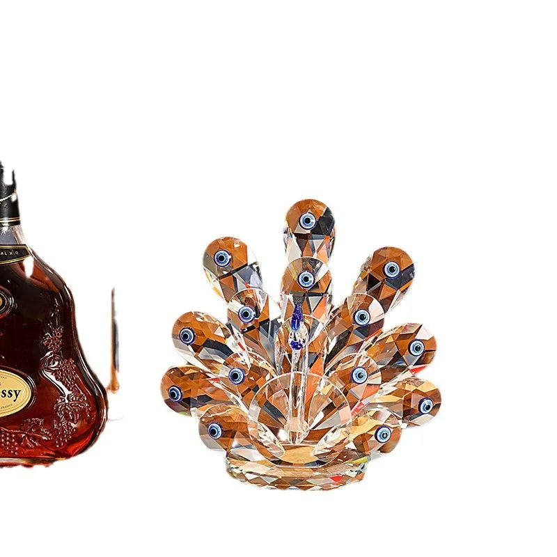 CX crystal peacock gift gift opening gift cabinet living room decoration
