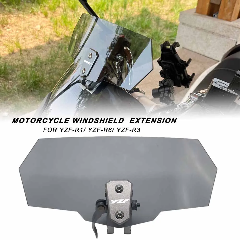 Motorcycle Windshield Extension Adjustable Clip Wind Deflector Windscreen Deflector for YZF R7 R1 R6  2021 2022 2023 2024