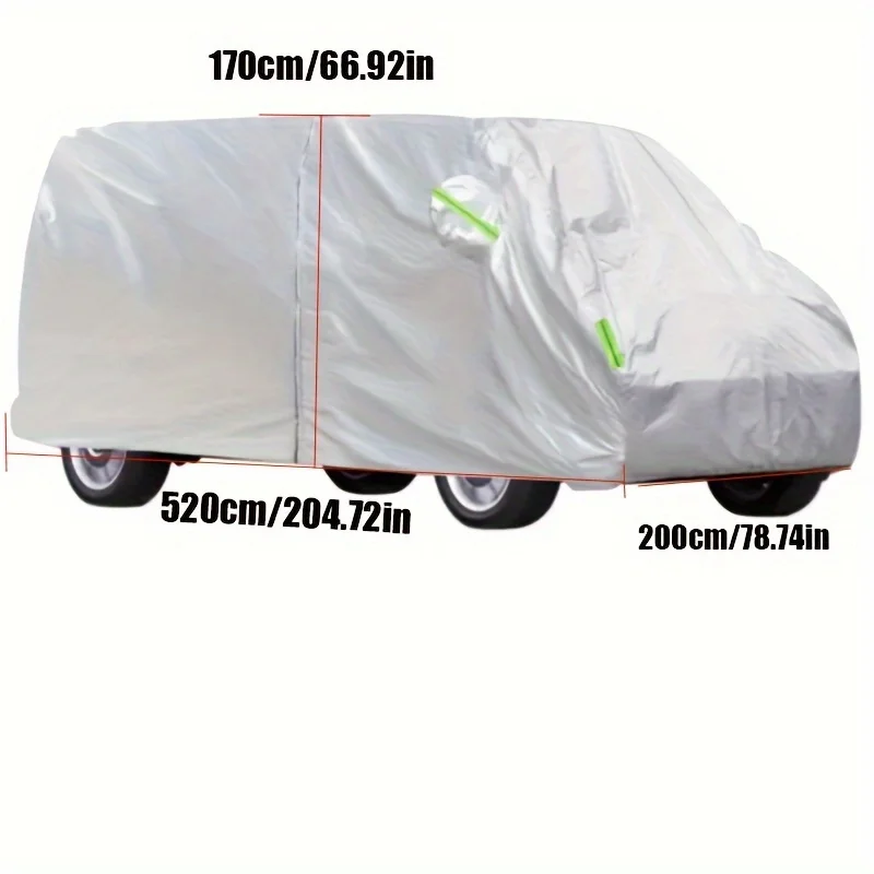 1pc Durable Polyester Full Car Cover Compatible with Volkswagen T3 T4 T5 T6 - Outdoor Vehicle Protection