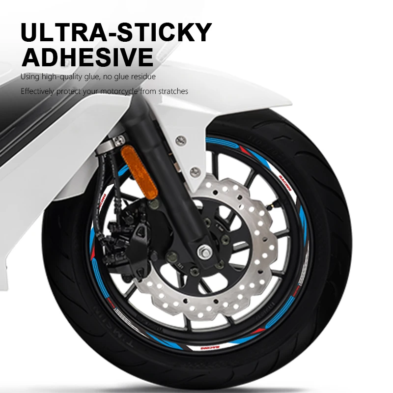 12Pcs Strip Motorcycle Wheel Sticker 13 Inch Wheel Decal Waterproof Rim Tape for Keeway Vieste 125 300 Fact Evo 125 Accessories