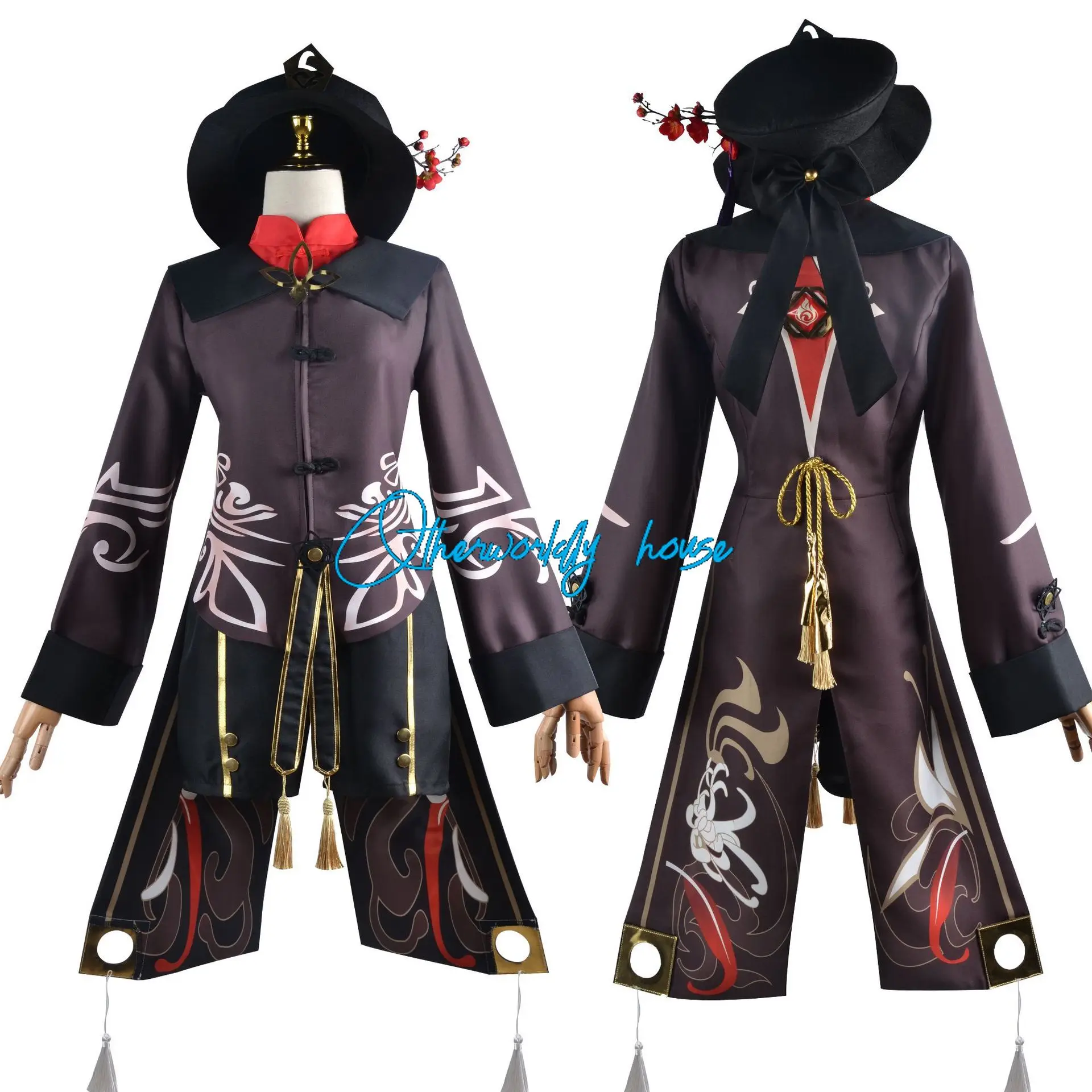 Gioco Impact Hutao Costume Cosplay parrucca uniforme Anime Set completo costumi da festa di Halloween in stile cinese per le donne gioco Hu Tao