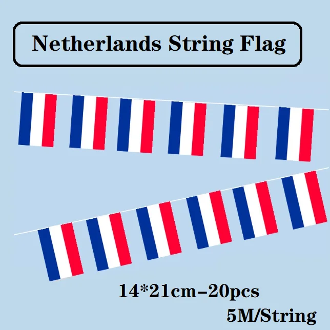 Anpassbare 200 x 300 cm große Niederlande-Flagge / 14 x 21 cm Hand-/Schnurbanner für drinnen und draußen, dekorative große Flagge – Detail 5