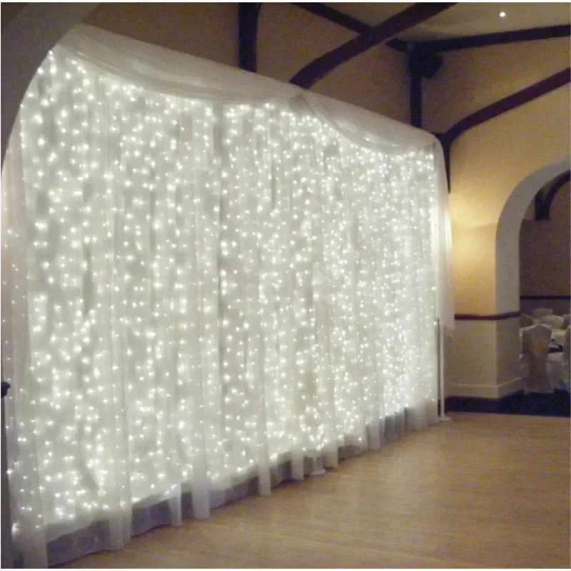 

3x1/3x2/3x3/6x3M LED Icicle Curtain String Lights Christmas Fairy Light garland Outdoor Home For Wedding/Party/Garden Decoration