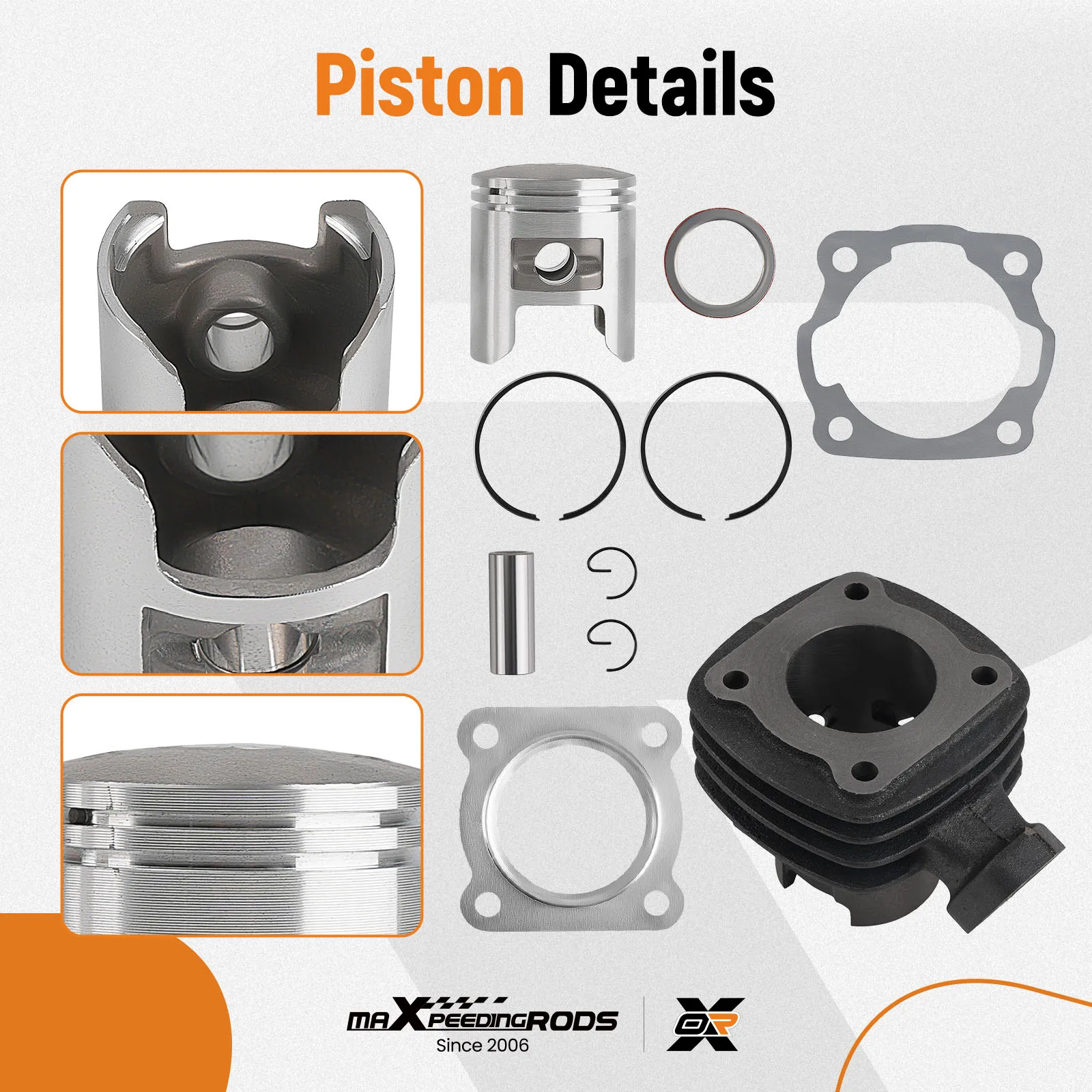 

Engine Cylinder Set for Honda NQ50 Spree 84-87 with Piston Rings & Gaskets 41mm