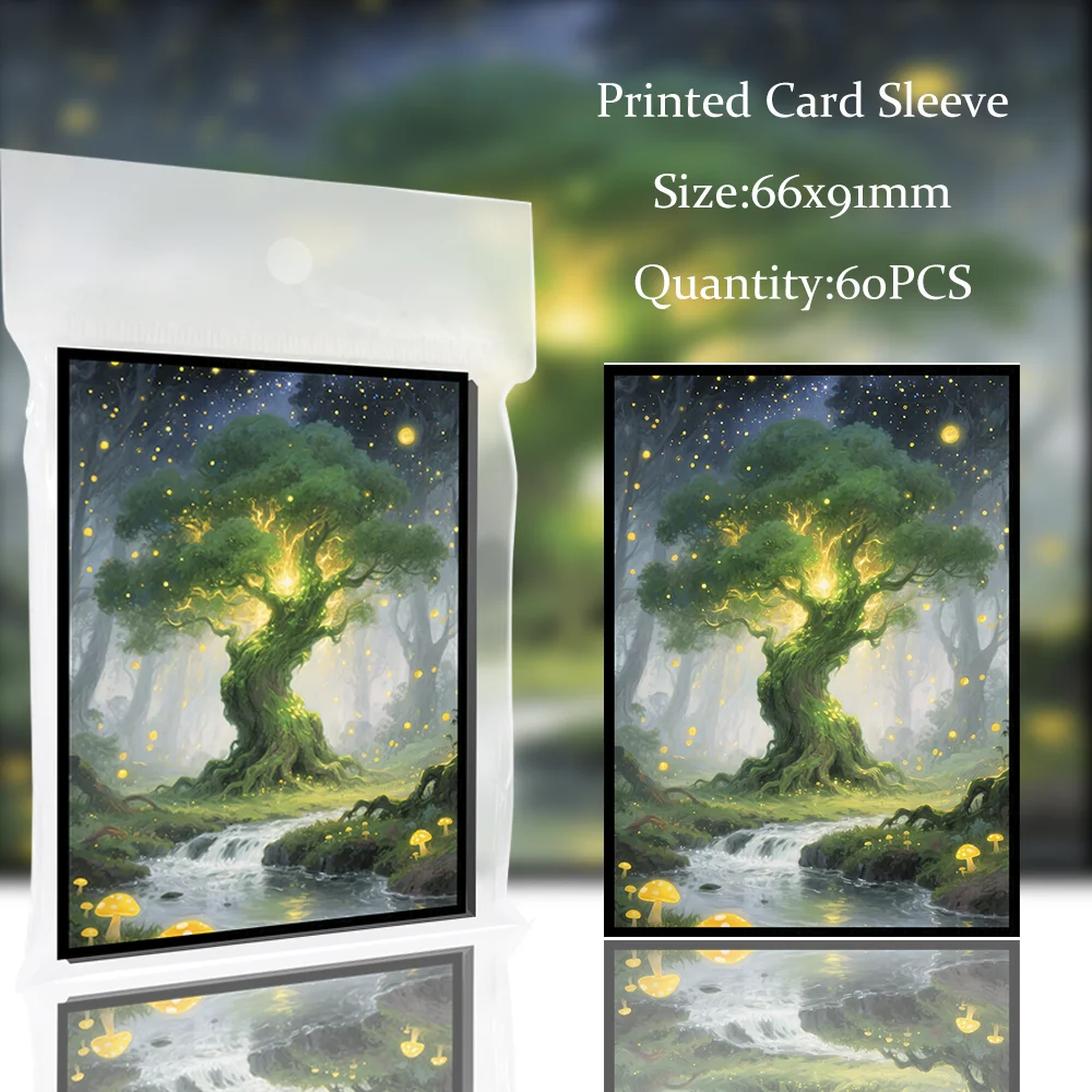 60PCS 66x91mm Forest River Bay Printed Deck Protector Sleeves Toploading Trading Card Sleeves for TCG MTG PTCG Sport Card
