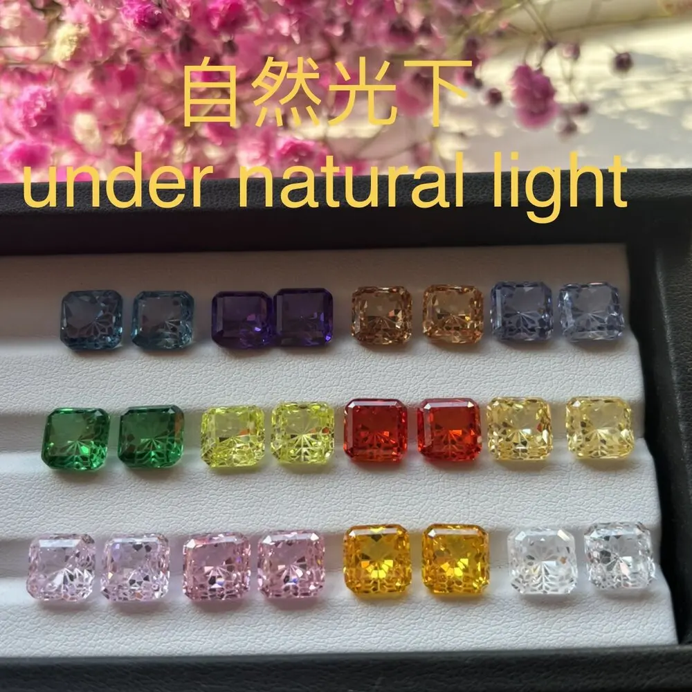 Octangle Princee Flowers Cut Loose CZ Gems Multicolour Cubic Zirconia Stone For DIY Jewelry