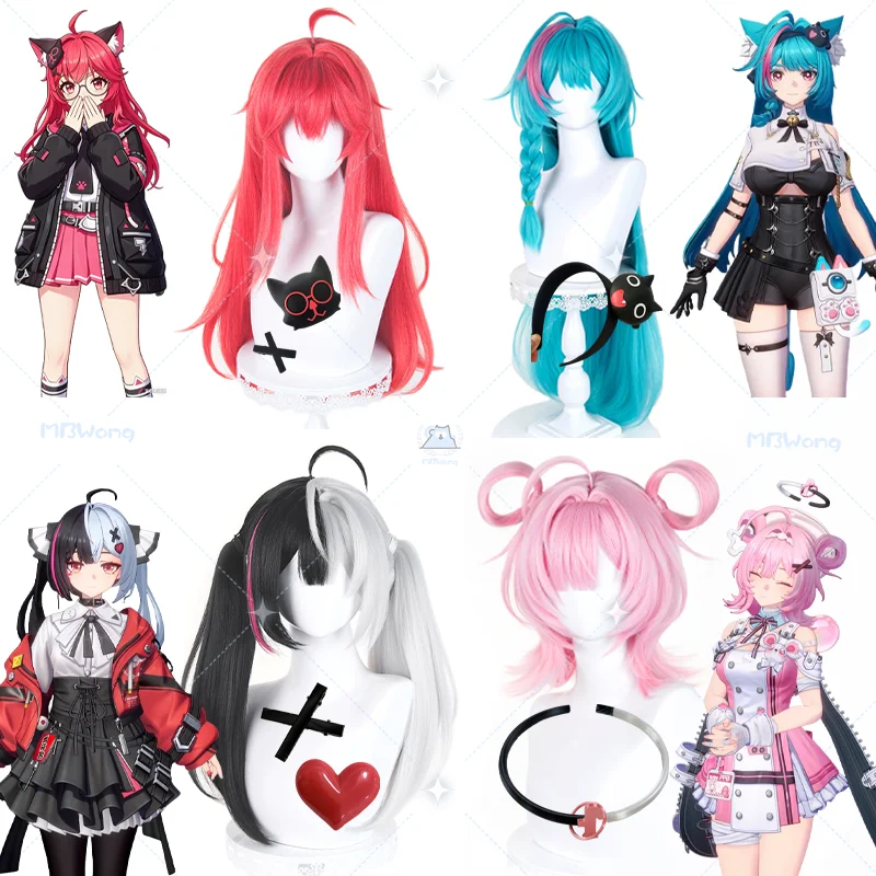 Peluca de cosplay de Game Neverness to Everness Lacrimosa, accesorio de cosplay NTE Chiz Nanally, accesorio para la cabeza color menta para fiesta de Halloween, unisex para adultos