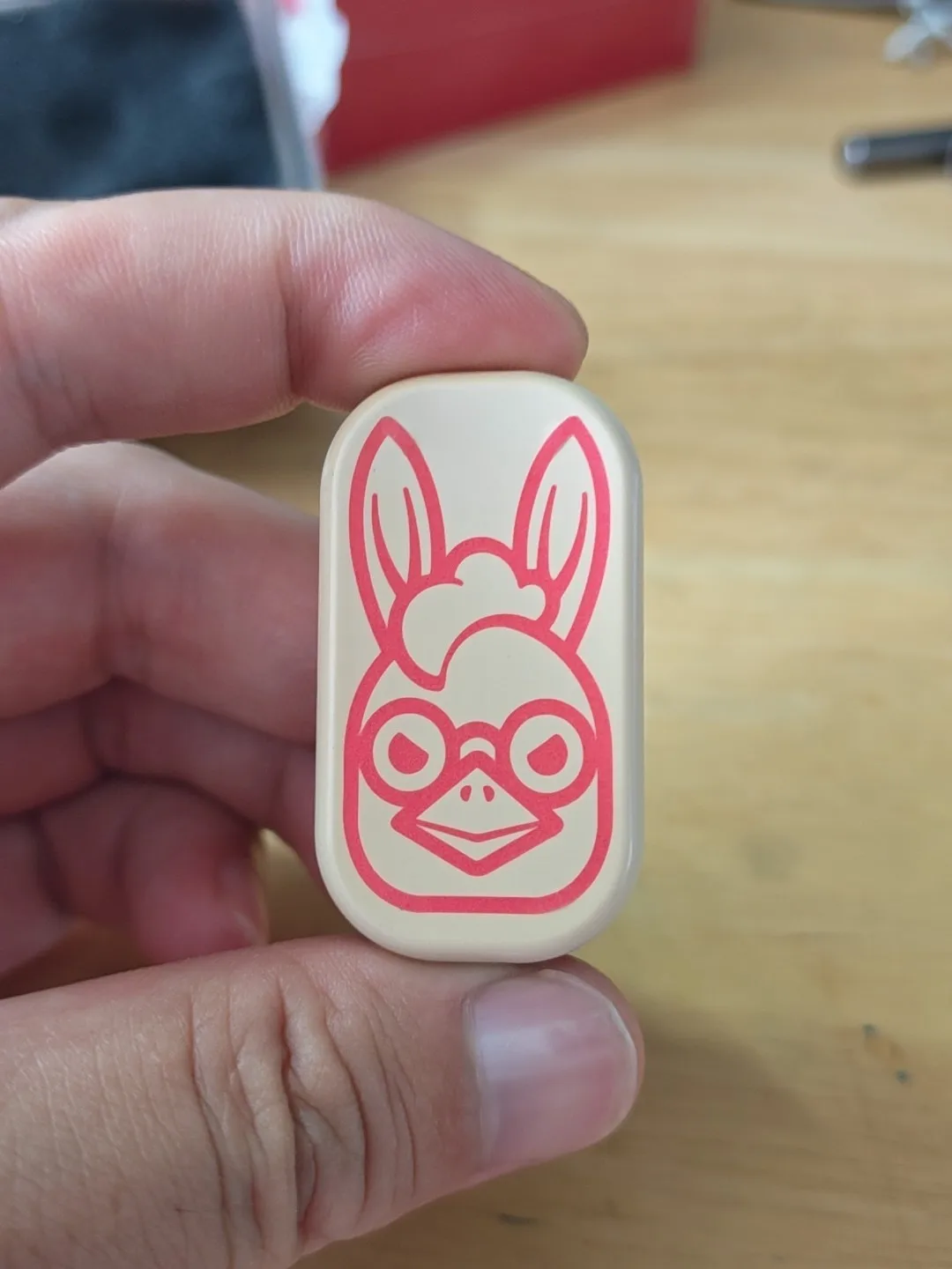 Used EDC 01EDC Push The Card with One Shot (Glasses Rabbit Chicken)