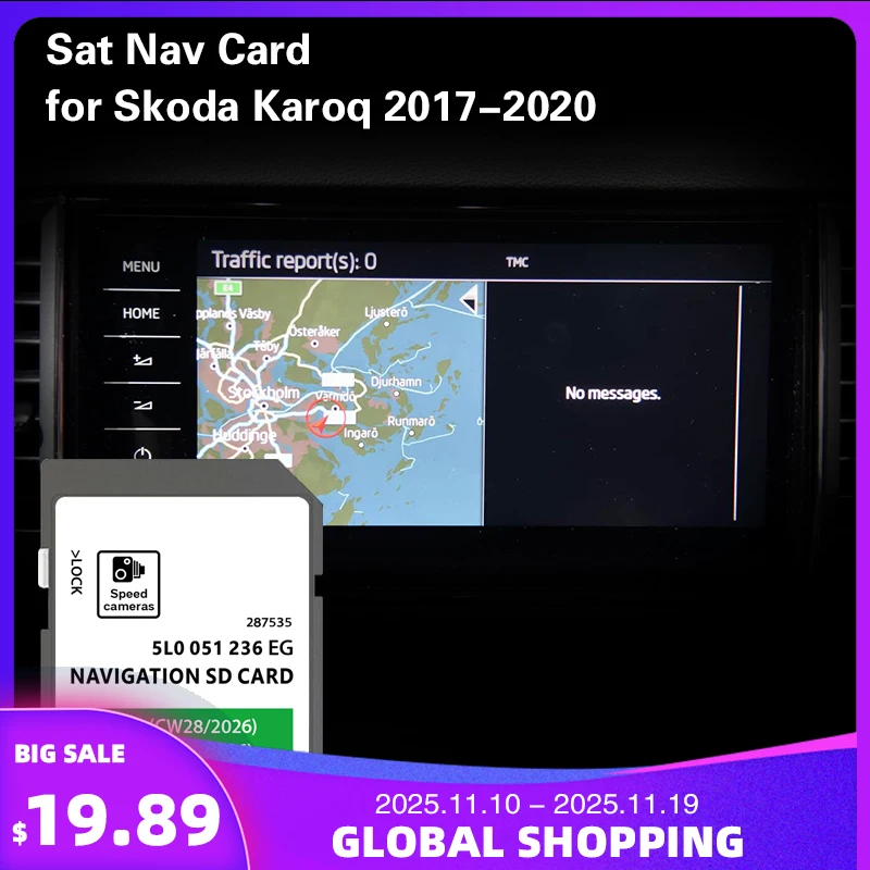 

Compatibility for Skoda Karoq from 2017-2020 Germany Finland Iceland Maps Sat NAV Memory Card 32GB