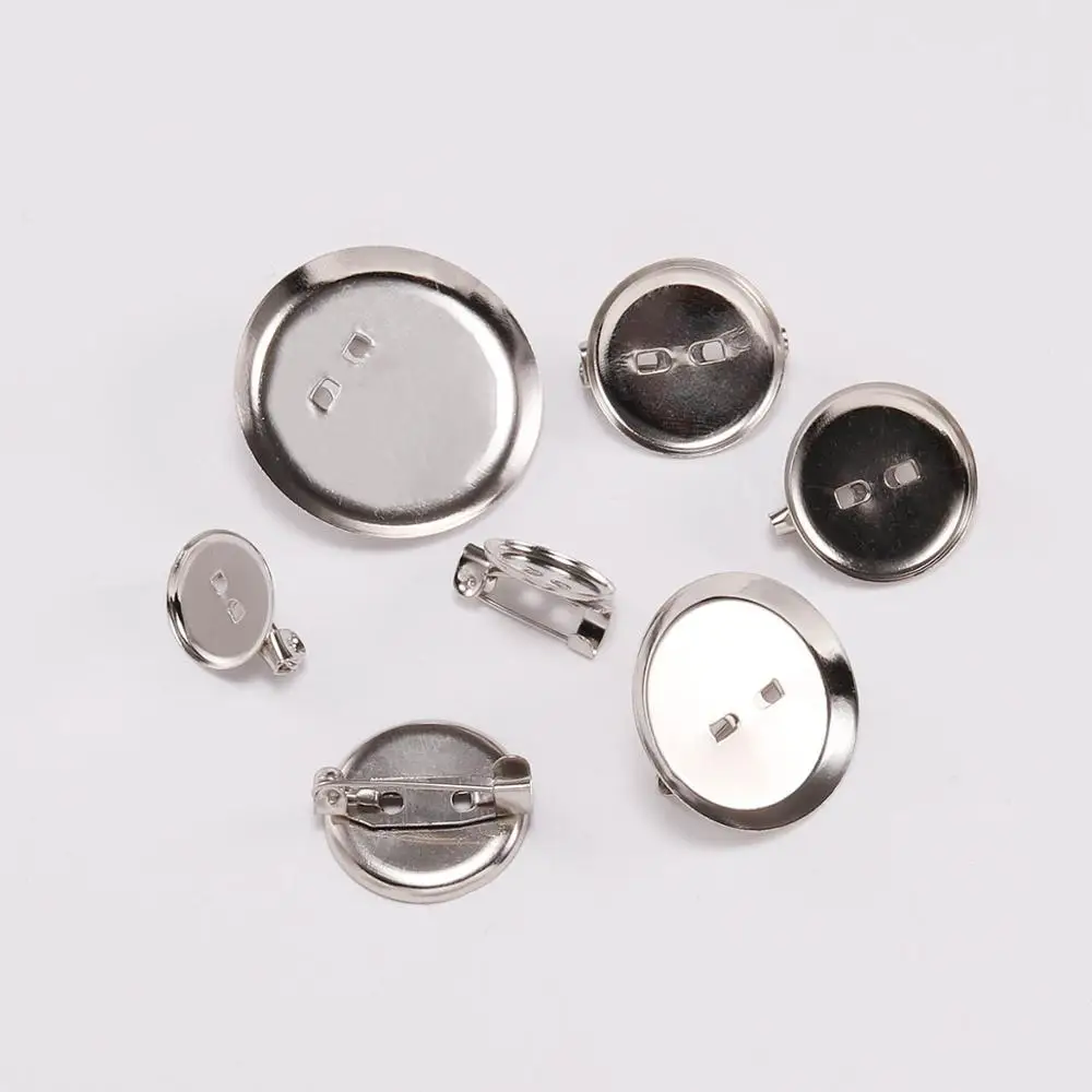 50 sztuk/partia rod okrągła broszka podstawa wykroje Cabochon tace z broszką przypinki Cameo Cabochon ustawienie podstawy dla DIY tworzenia biżuterii