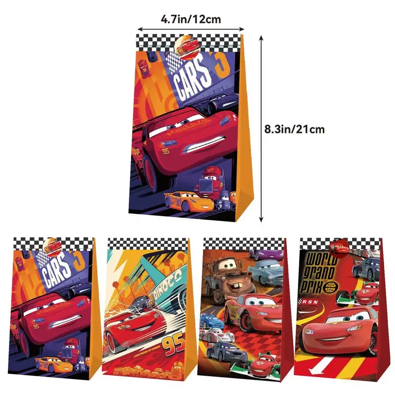 12 Uds Minnie Lightning McQueen Toy Story figura de dibujos animados conjunto de bolso para cumpleaños Halloween bolsa de papel de caramelo decoración de regalo