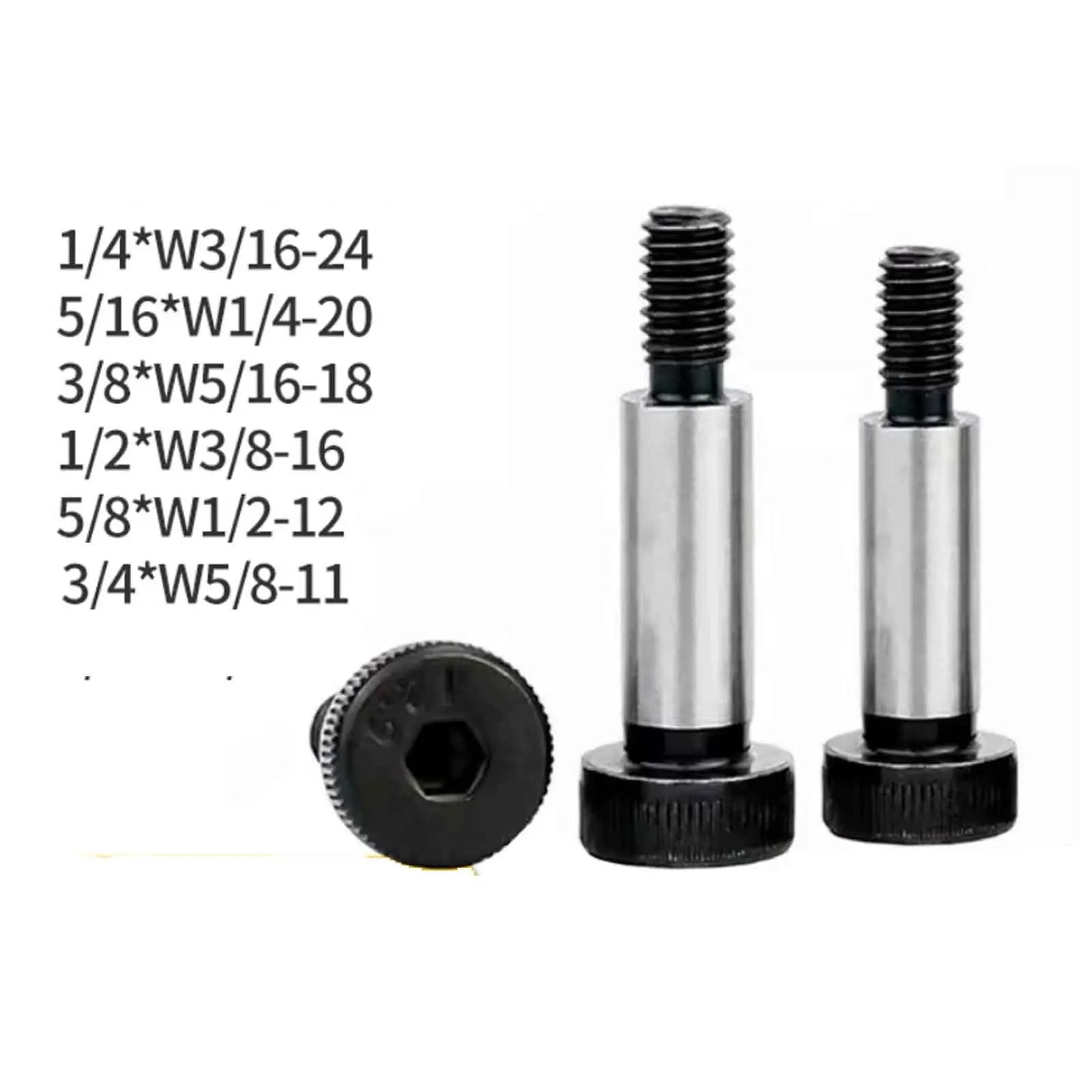1pc UNC 12.9 Grade Imperial Hex Socket Shoulder Screw, Limit Bolt, Stripper Bolt 1/4 5/16 3/8 1/2 5/8 3/4