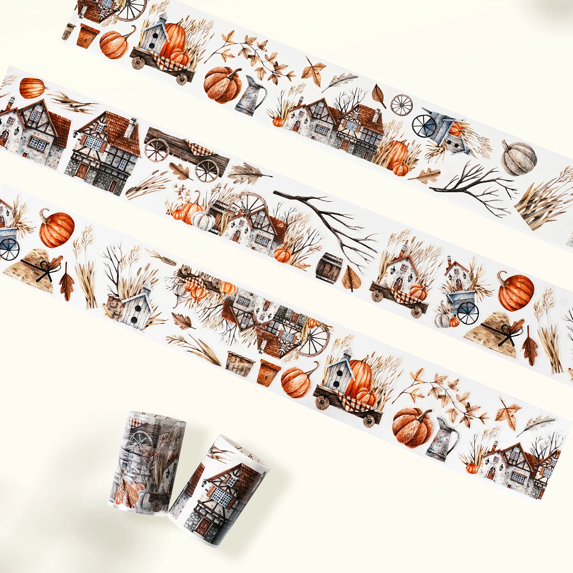 WT Tape Harvest Season Old Dream Cottage Autumn Journal Tape Washi PET Die-Cut Scenery