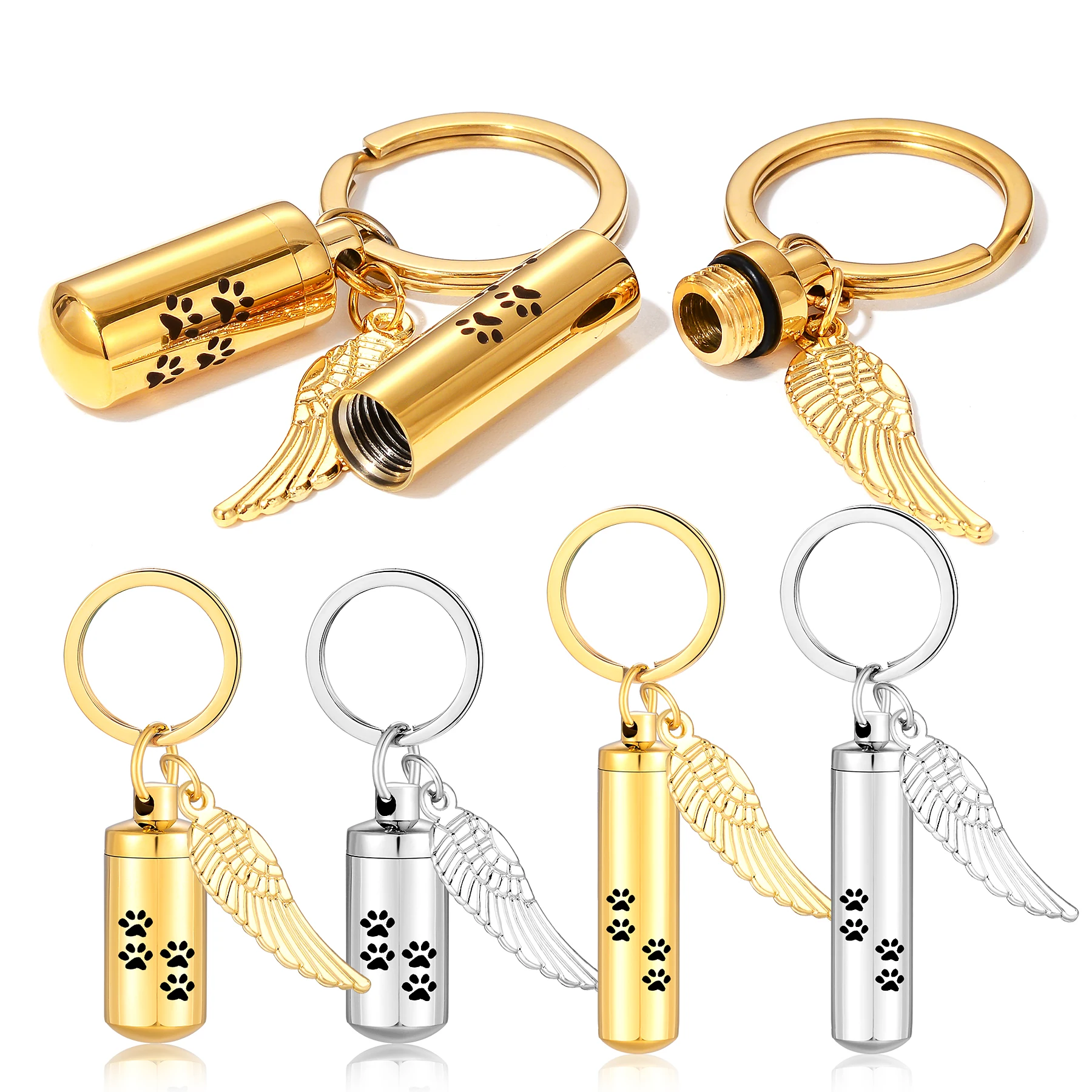 Unisex Stainless Steel Cremation Ash Urn Keychain for Pet /Human  Ashes Cremation Jewelry Memorial Urn Keychain Ash Holder