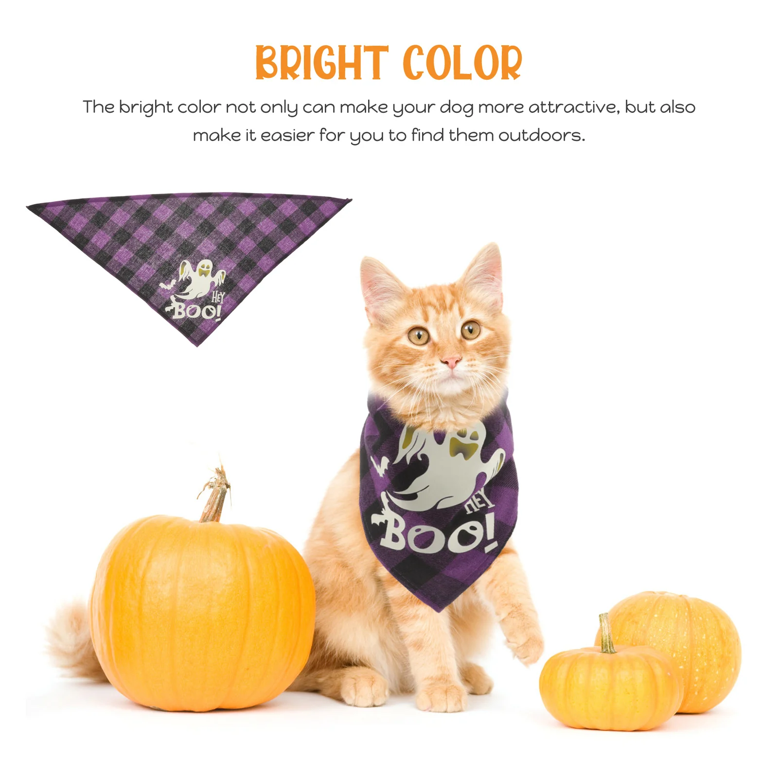 

Lightweight Halloween Pet Bandana Dog Triangle Scarf Stylish Party Costume Neck Decoration Bandana for Dog Pet Triangular Scarf