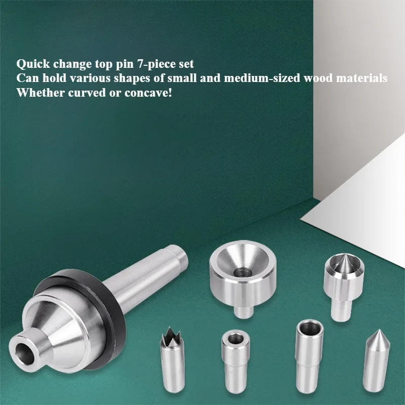 

Top Pin Wooden Rotating Movable Drive Tail Top Woodworking Lathe MT2 Wooden Rotating Top Pin 7-piece Set
