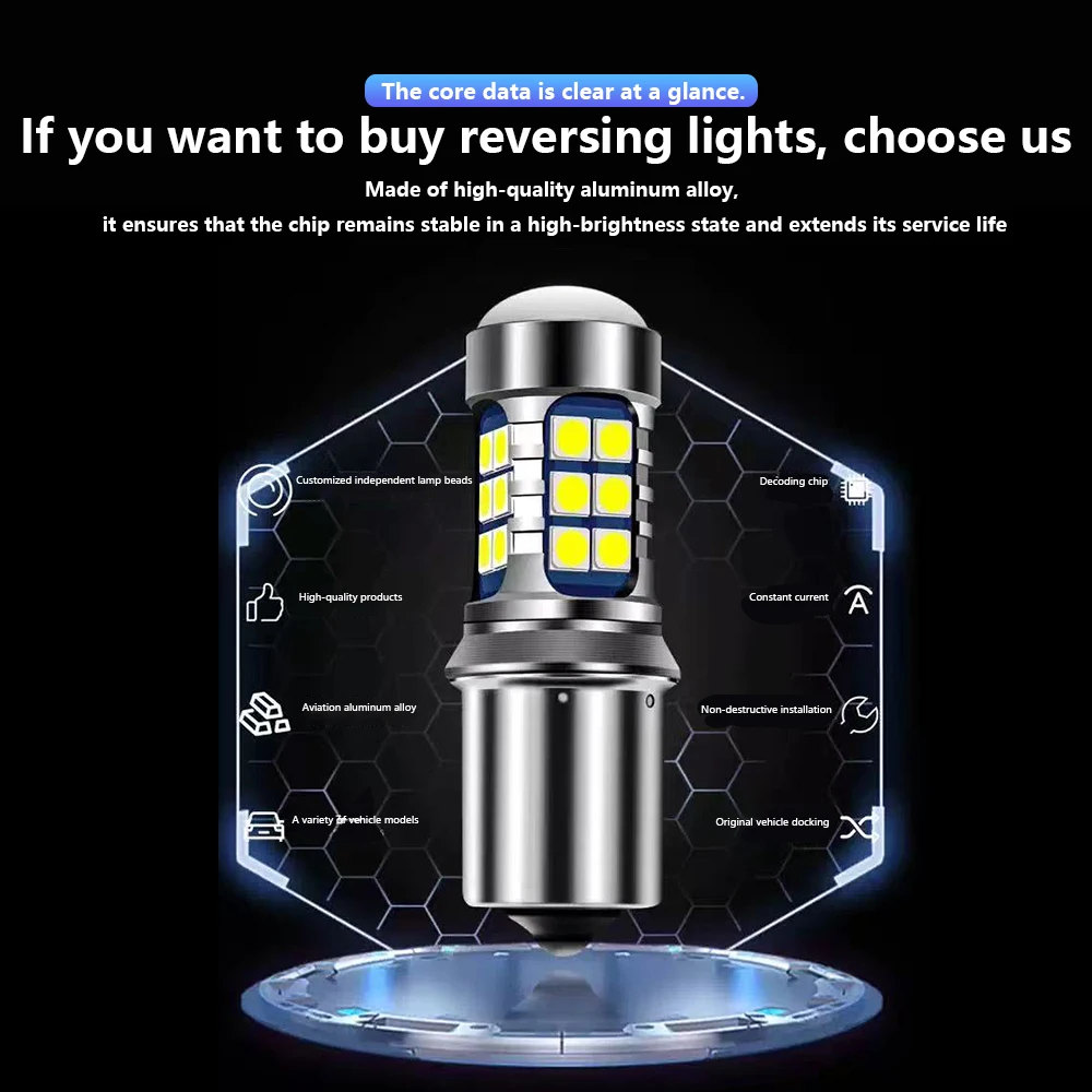 2 قطعة 6000 كيلو BA15S P21W Canbus LED عكس الضوء احتياطية Blubs 1156 مصباح لكيا سبورتاج ريو 3 4 سورينتو Ceed Stonic الروح بيكانتو