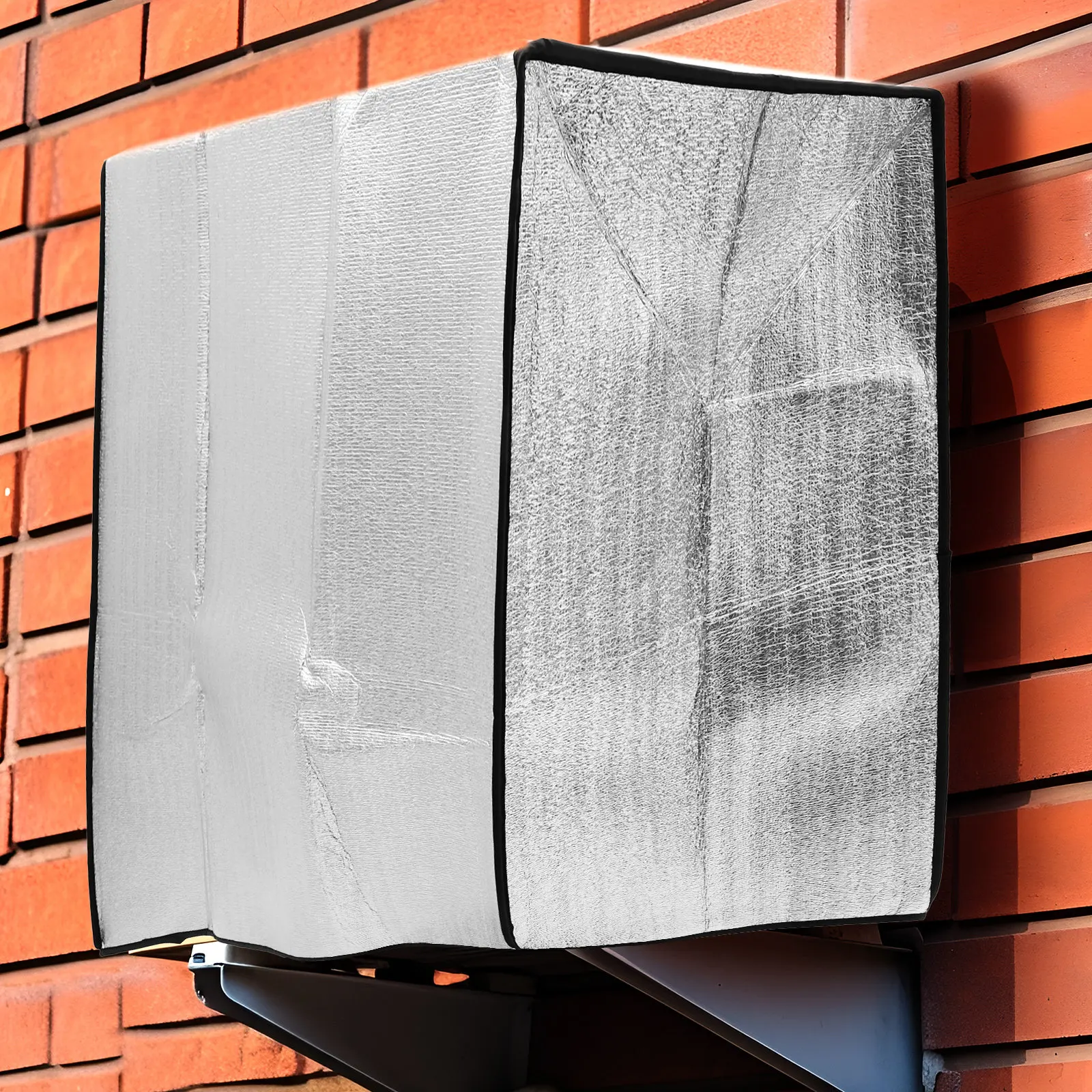 

Heavy Duty Aluminum Film Air Conditioner Outdoor Cover for Ac Unit Weatherproof Sun Rain Dust Protection 96x70x40cm Silver