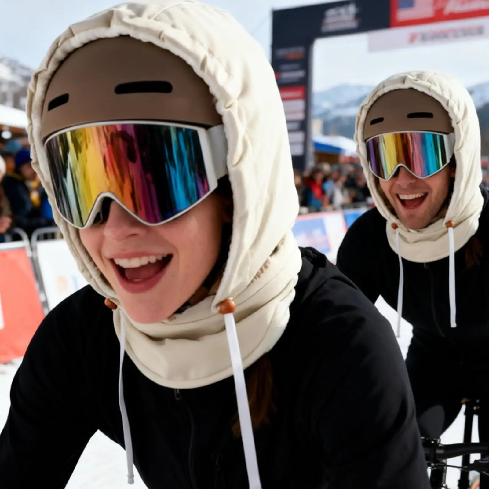 

Waterproof Hood Breathable Fleece Windproof Warm Headwear Winter Face Hood For Cycling Dust Outdoor Work Hiking Skiing Snow