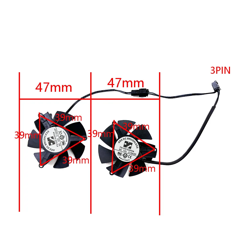 Brand new Gigabyte 47MM 3PIN FS1250-S2053A GTX1650 GTX1630 GPU fan for Gigabyte GTX 1650 1630 graphics card cooling - Image 4