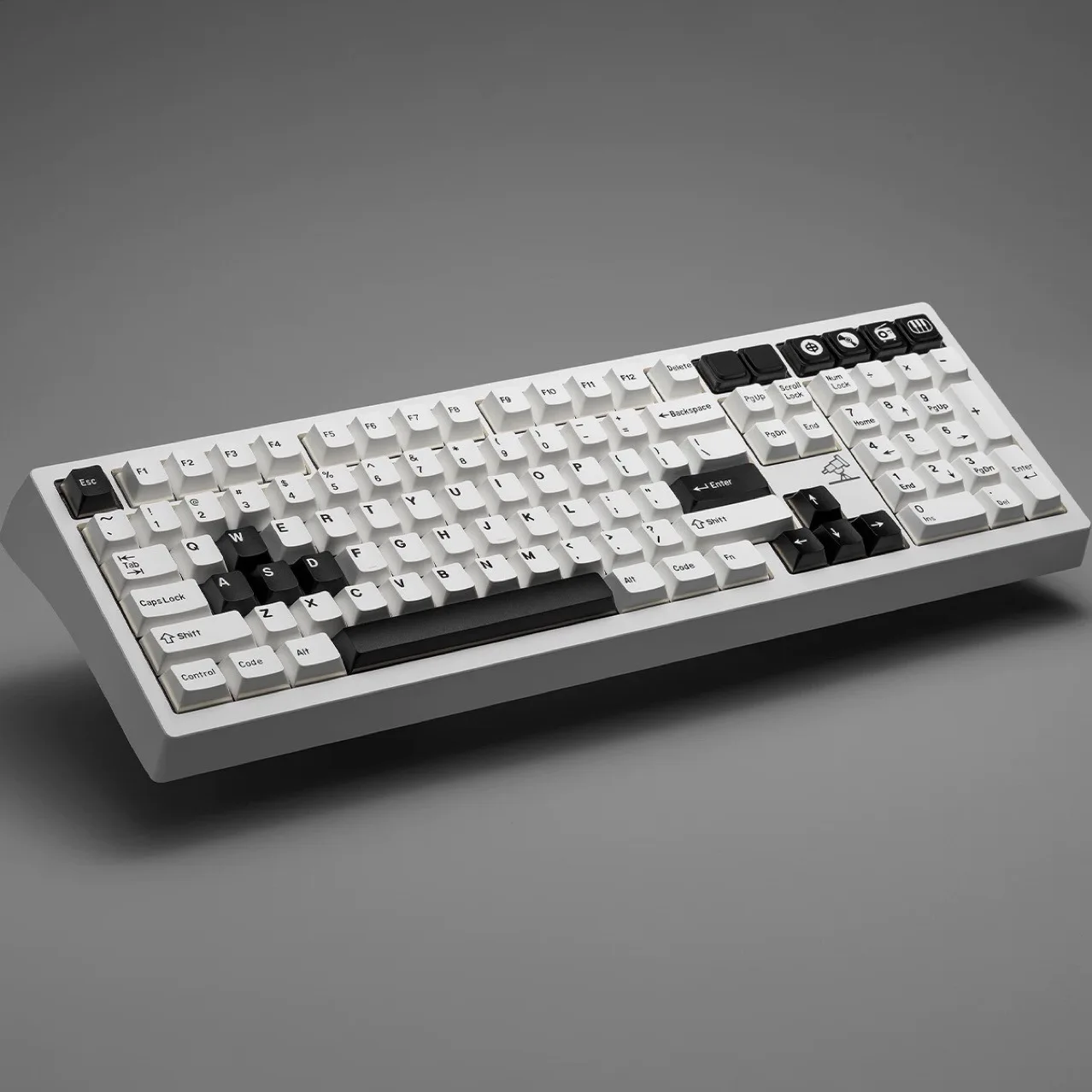 Black/white keycap PBT two-color customized original factory-adapted Wooting and other mechanical keyboards