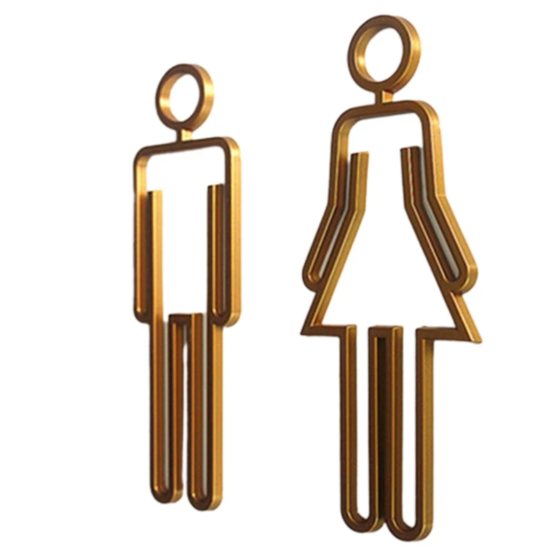 Modern Men and Women Symbol Bathroom Signs Washroom WC Sticker Unisex Family DIY Decoration for Bar Office Shopping Mall