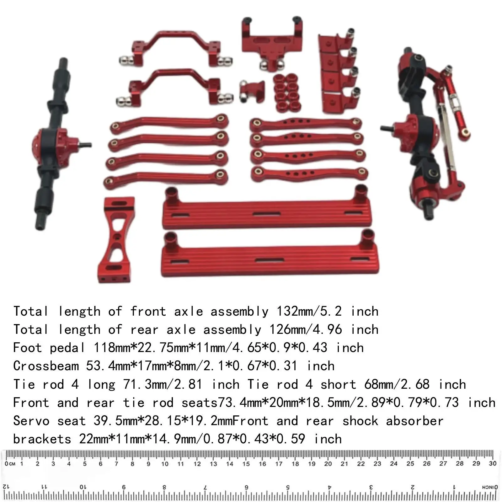 1/16 RC Car Upgrade Spare Kit Spare Part Replacement Front and Rear Axle Assembly Steering Rod Tie for C64 RC Car DIY Parts