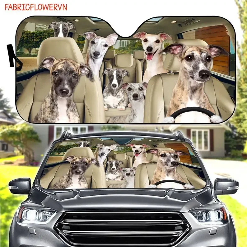 Whippet Car Sunshade, Whippet Car Decoration, Whippet Windshield, Dog Lovers Gift, Dog Car Sunshade, Gift For Mom, Gift For Dad