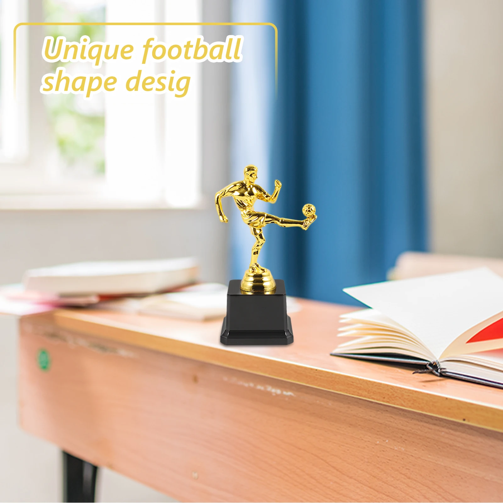 

Football Trophy Cup Soccer Athlete Award Desktop Mini Plastic Trophies Decorative Sports Games Competitions Festival Decor