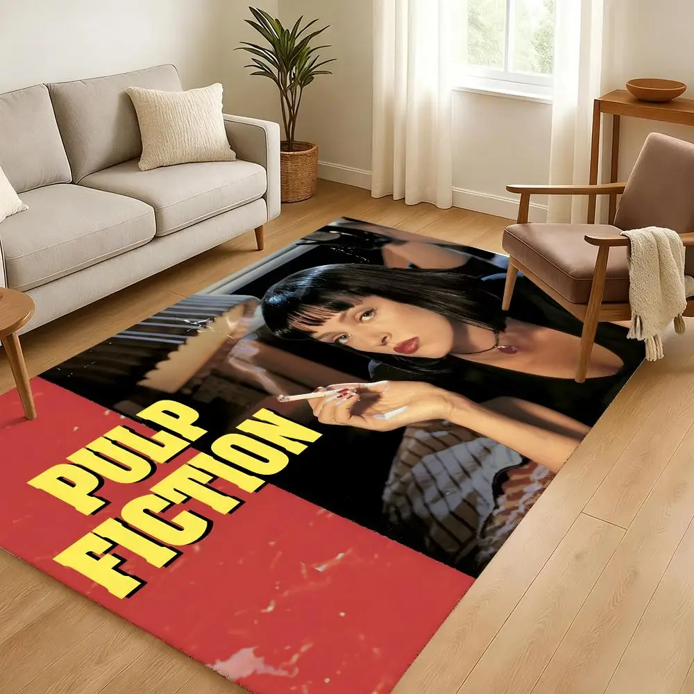 Pulp Fiction Floor Mat Soft Thickened Absorbent Non-Slip Bedroom Living Room Door Mat Home Decor Flannel Rugs